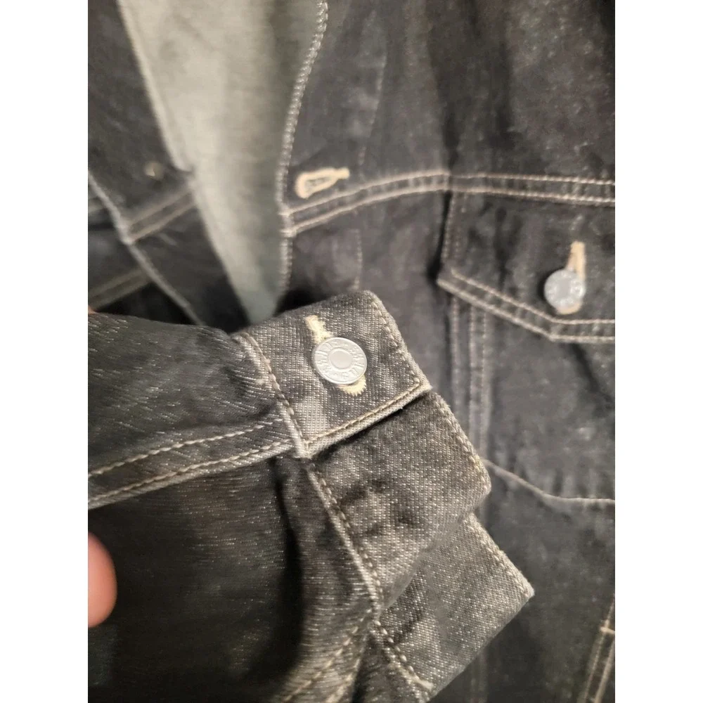 Vintage 90s Guess Denim Jacket Sz XXL Black Washed Jean Trucker 100% Cotton USA